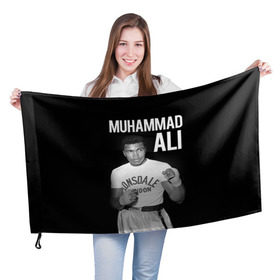 Флаг 3D с принтом Muhammad Ali в Екатеринбурге, 100% полиэстер | плотность ткани — 95 г/м2, размер — 67 х 109 см. Принт наносится с одной стороны | ali | boxing | muhammad ali |   |  muhammad |  бокс | али | боксер | мухамад. мухаммад | мухаммед | мухаммед али