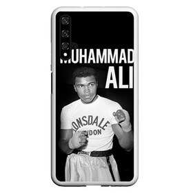 Чехол для Honor 20 с принтом Muhammad Ali в Екатеринбурге, Силикон | Область печати: задняя сторона чехла, без боковых панелей | Тематика изображения на принте: ali | boxing | muhammad ali |   |  muhammad |  бокс | али | боксер | мухамад. мухаммад | мухаммед | мухаммед али