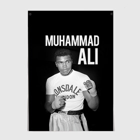Постер с принтом Muhammad Ali в Екатеринбурге, 100% бумага
 | бумага, плотность 150 мг. Матовая, но за счет высокого коэффициента гладкости имеет небольшой блеск и дает на свету блики, но в отличии от глянцевой бумаги не покрыта лаком | ali | boxing | muhammad ali |   |  muhammad |  бокс | али | боксер | мухамад. мухаммад | мухаммед | мухаммед али