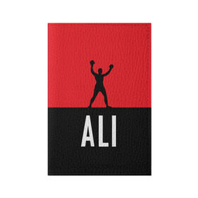 Обложка для паспорта матовая кожа с принтом Muhammad Ali 3 в Екатеринбурге, натуральная матовая кожа | размер 19,3 х 13,7 см; прозрачные пластиковые крепления | ali | boxing |  muhammad |  muhammad ali | али | бокс | боксер | мухамад. мухаммад | мухамед али | мухаммед | мухаммед али