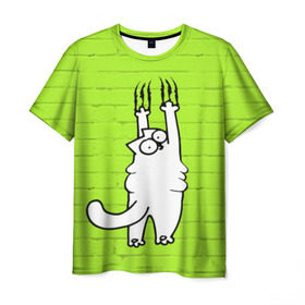 Мужская футболка 3D с принтом Simon`s cat 3 в Екатеринбурге, 100% полиэфир | прямой крой, круглый вырез горловины, длина до линии бедер | fitness | kitty | simon cat | simons | simons cat | голодный кот | для жирных | для толстых | жир | кот | кот саймона | котик | кошка | с котами | саймон | спорт | толстая | толстый | фитнес | фитнесс