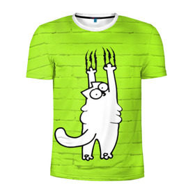 Мужская футболка 3D спортивная с принтом Simon`s cat 3 в Екатеринбурге, 100% полиэстер с улучшенными характеристиками | приталенный силуэт, круглая горловина, широкие плечи, сужается к линии бедра | fitness | kitty | simon cat | simons | simons cat | голодный кот | для жирных | для толстых | жир | кот | кот саймона | котик | кошка | с котами | саймон | спорт | толстая | толстый | фитнес | фитнесс