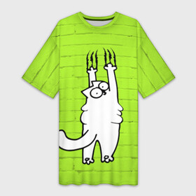 Платье-футболка 3D с принтом Simons cat 3 в Екатеринбурге,  |  | fitness | kitty | simon cat | simons | simons cat | голодный кот | для жирных | для толстых | жир | кот | кот саймона | котик | кошка | с котами | саймон | спорт | толстая | толстый | фитнес | фитнесс