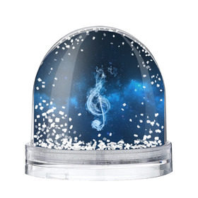 Снежный шар с принтом Космическая музыка в Екатеринбурге, Пластик | Изображение внутри шара печатается на глянцевой фотобумаге с двух сторон | звезды | ноты | скрипичный ключ