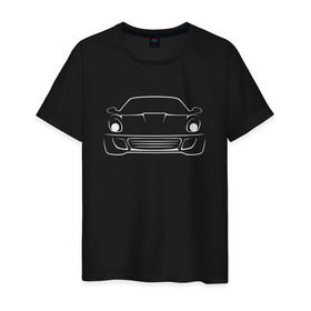 Мужская футболка хлопок с принтом Porsche в Екатеринбурге, 100% хлопок | прямой крой, круглый вырез горловины, длина до линии бедер, слегка спущенное плечо. | Тематика изображения на принте: porsche | порше