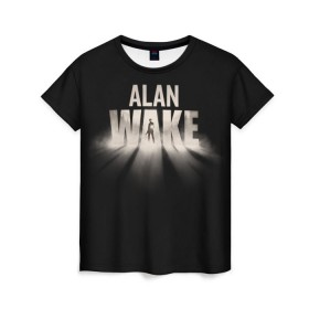 Женская футболка 3D с принтом Alan Wake в Екатеринбурге, 100% полиэфир ( синтетическое хлопкоподобное полотно) | прямой крой, круглый вырез горловины, длина до линии бедер | alan | wake | алан уэйк | игра