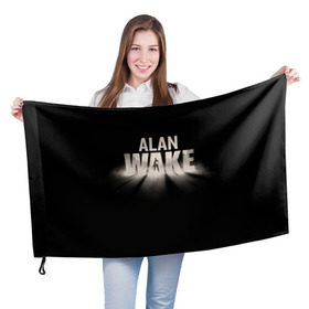 Флаг 3D с принтом Alan Wake в Екатеринбурге, 100% полиэстер | плотность ткани — 95 г/м2, размер — 67 х 109 см. Принт наносится с одной стороны | alan | wake | алан уэйк | игра