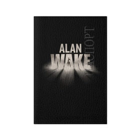 Обложка для паспорта матовая кожа с принтом Alan Wake в Екатеринбурге, натуральная матовая кожа | размер 19,3 х 13,7 см; прозрачные пластиковые крепления | alan | wake | алан уэйк | игра