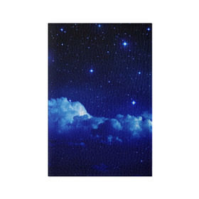 Обложка для паспорта матовая кожа с принтом Звёздное небо в Екатеринбурге, натуральная матовая кожа | размер 19,3 х 13,7 см; прозрачные пластиковые крепления | звезды | луна | месяц | ночь