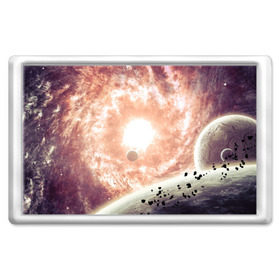 Магнит 45*70 с принтом Галактика в Екатеринбурге, Пластик | Размер: 78*52 мм; Размер печати: 70*45 | вселенная | галактика | звезды | планеты | туманность