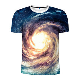 Мужская футболка 3D спортивная с принтом Млечный путь в Екатеринбурге, 100% полиэстер с улучшенными характеристиками | приталенный силуэт, круглая горловина, широкие плечи, сужается к линии бедра | вселенная | галактика | звезды | планеты | туманность
