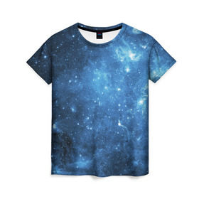 Женская футболка 3D с принтом Космос в Екатеринбурге, 100% полиэфир ( синтетическое хлопкоподобное полотно) | прямой крой, круглый вырез горловины, длина до линии бедер | вселенная | галактика | звезды | планеты | туманность