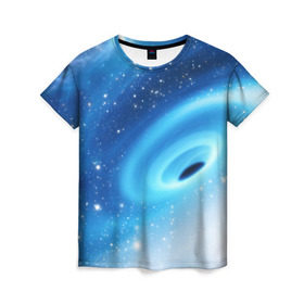 Женская футболка 3D с принтом Неизведанная галактика в Екатеринбурге, 100% полиэфир ( синтетическое хлопкоподобное полотно) | прямой крой, круглый вырез горловины, длина до линии бедер | вселенная | галактика | звёзды | камета | космос | метеориты | метеоры | млечный путь | орбита | планеты | солнечная система