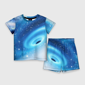 Детский костюм с шортами 3D с принтом Неизведанная галактика в Екатеринбурге,  |  | Тематика изображения на принте: вселенная | галактика | звёзды | камета | космос | метеориты | метеоры | млечный путь | орбита | планеты | солнечная система