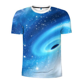 Мужская футболка 3D спортивная с принтом Неизведанная галактика в Екатеринбурге, 100% полиэстер с улучшенными характеристиками | приталенный силуэт, круглая горловина, широкие плечи, сужается к линии бедра | вселенная | галактика | звёзды | камета | космос | метеориты | метеоры | млечный путь | орбита | планеты | солнечная система