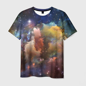 Мужская футболка 3D с принтом Вселенная в Екатеринбурге, 100% полиэфир | прямой крой, круглый вырез горловины, длина до линии бедер | Тематика изображения на принте: вселенная | галактика | звёзды | камета | космос | метеориты | метеоры | млечный путь | орбита | планеты | солнечная система