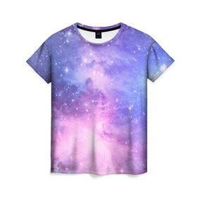 Женская футболка 3D с принтом Галактика в Екатеринбурге, 100% полиэфир ( синтетическое хлопкоподобное полотно) | прямой крой, круглый вырез горловины, длина до линии бедер | вселенная | галактика | звёзды | камета | космос | метеориты | метеоры | млечный путь | орбита | планеты | солнечная система