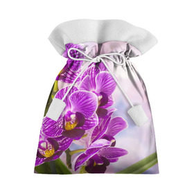Подарочный 3D мешок с принтом Божественная орхидея в Екатеринбурге, 100% полиэстер | Размер: 29*39 см | Тематика изображения на принте: 8 марта | букет | весна | красота | куст | лето | орхидея | подарок | сиреневый цвет | цветок | шикарный цветочек
