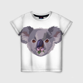 Детская футболка 3D с принтом Koala в Екатеринбурге, 100% гипоаллергенный полиэфир | прямой крой, круглый вырез горловины, длина до линии бедер, чуть спущенное плечо, ткань немного тянется | животные | забавный | коала | милый