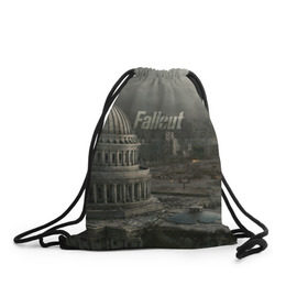 Рюкзак-мешок 3D с принтом Fallout в Екатеринбурге, 100% полиэстер | плотность ткани — 200 г/м2, размер — 35 х 45 см; лямки — толстые шнурки, застежка на шнуровке, без карманов и подкладки | vault tec | фоллаут