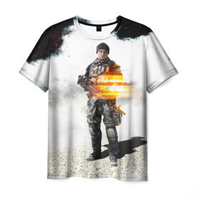 Мужская футболка 3D с принтом Battlefield 4 Soldier в Екатеринбурге, 100% полиэфир | прямой крой, круглый вырез горловины, длина до линии бедер | art | battlefield
