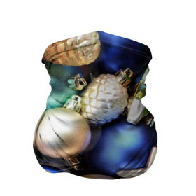Бандана-труба 3D с принтом Игрушки на ёлку в Екатеринбурге, 100% полиэстер, ткань с особыми свойствами — Activecool | плотность 150‒180 г/м2; хорошо тянется, но сохраняет форму | новогодний | рождество | шарики