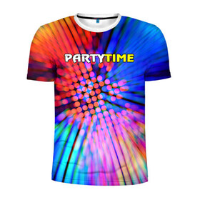 Мужская футболка 3D спортивная с принтом Party time в Екатеринбурге, 100% полиэстер с улучшенными характеристиками | приталенный силуэт, круглая горловина, широкие плечи, сужается к линии бедра | party time | время тусить | клуб | тусовка