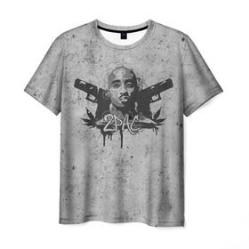 Мужская футболка 3D с принтом 2Pac в Екатеринбурге, 100% полиэфир | прямой крой, круглый вырез горловины, длина до линии бедер | rap | tupac shakur | тупак шакур | хип хоп