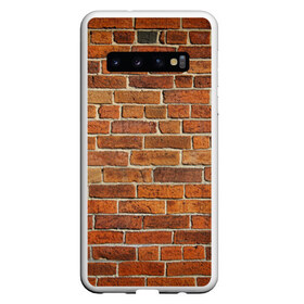 Чехол для Samsung Galaxy S10 с принтом Кирпичи в Екатеринбурге, Силикон | Область печати: задняя сторона чехла, без боковых панелей | Тематика изображения на принте: бетон | камень | кирпич | мощь | стена | строительство | стройка | цемент