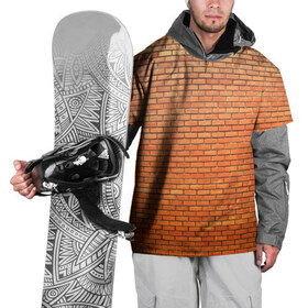 Накидка на куртку 3D с принтом Кирпичная стена в Екатеринбурге, 100% полиэстер |  | Тематика изображения на принте: камень | кирпич | стена