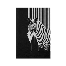 Обложка для паспорта матовая кожа с принтом Зебра в Екатеринбурге, натуральная матовая кожа | размер 19,3 х 13,7 см; прозрачные пластиковые крепления | Тематика изображения на принте: граффити | зебра | искусство | прикольные картинки | чёрно белое