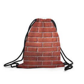 Рюкзак-мешок 3D с принтом Красный кирпич в Екатеринбурге, 100% полиэстер | плотность ткани — 200 г/м2, размер — 35 х 45 см; лямки — толстые шнурки, застежка на шнуровке, без карманов и подкладки | бетон | камень | кирпич | мощь | стена | строительство | стройка | цемент