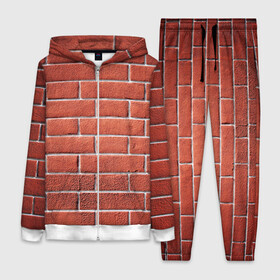 Женский костюм 3D с принтом Красный кирпич в Екатеринбурге,  |  | бетон | камень | кирпич | мощь | стена | строительство | стройка | цемент