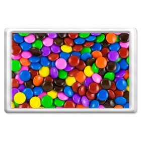 Магнит 45*70 с принтом Цветные конфетки в Екатеринбурге, Пластик | Размер: 78*52 мм; Размер печати: 70*45 | вкусняшки | драже | конфеты | лакомство | сладости | шоколад
