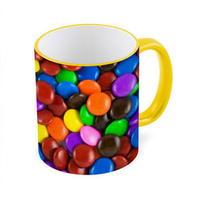 Кружка 3D с принтом Цветные конфетки в Екатеринбурге, керамика | ёмкость 330 мл | вкусняшки | драже | конфеты | лакомство | сладости | шоколад