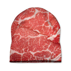 Шапка 3D с принтом Кусок мяса в Екатеринбурге, 100% полиэстер | универсальный размер, печать по всей поверхности изделия | баранина | бекон | белок | говядина | еда | жилы | кровь | кусок | мощь | мышцы | мясо | нарезка | отбивная | пища | протеин | свинина | сила | телятина | туша | филе | хрящи