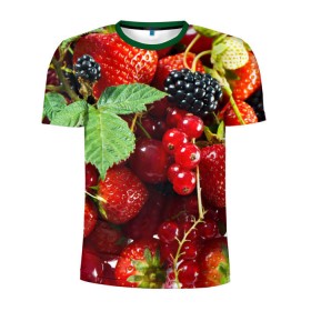 Мужская футболка 3D спортивная с принтом Любимые ягоды в Екатеринбурге, 100% полиэстер с улучшенными характеристиками | приталенный силуэт, круглая горловина, широкие плечи, сужается к линии бедра | вкусно | голубика | дача | деревня | ежевика | зелень | клубника | малина | огород | полезно | сад | смородина | сок | фрукты | черника | шиповник | ягоды