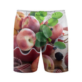 Мужские шорты 3D спортивные с принтом Персики в Екатеринбурге,  |  | ваза | витамины | здоровье | лакомство | мёд | овощи | персики | сладости | тарелка | фрукты | черника | ягоды