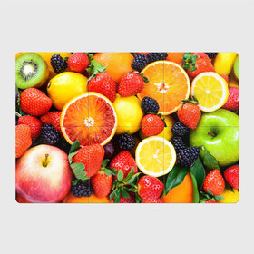 Магнитный плакат 3Х2 с принтом Ягоды и фрукты в Екатеринбурге, Полимерный материал с магнитным слоем | 6 деталей размером 9*9 см | абрикос | алыча | апельсин | бодрость | веган | виноград | витамины | груша | диета | еда | здоровье | клубника | лайм | лимон | малина | молодость | нектар | овощи | персик | питание | польза | смородина