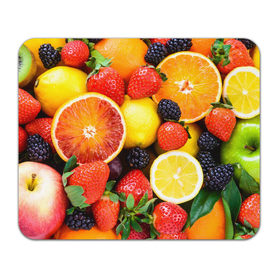 Коврик прямоугольный с принтом Ягоды и фрукты в Екатеринбурге, натуральный каучук | размер 230 х 185 мм; запечатка лицевой стороны | абрикос | алыча | апельсин | бодрость | веган | виноград | витамины | груша | диета | еда | здоровье | клубника | лайм | лимон | малина | молодость | нектар | овощи | персик | питание | польза | смородина