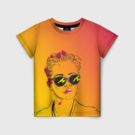 Детская футболка 3D с принтом Fashion girl в Екатеринбурге, 100% гипоаллергенный полиэфир | прямой крой, круглый вырез горловины, длина до линии бедер, чуть спущенное плечо, ткань немного тянется | Тематика изображения на принте: 