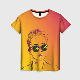 Женская футболка 3D с принтом Fashion girl в Екатеринбурге, 100% полиэфир ( синтетическое хлопкоподобное полотно) | прямой крой, круглый вырез горловины, длина до линии бедер | Тематика изображения на принте: 
