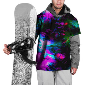 Накидка на куртку 3D с принтом Цветные волны в Екатеринбурге, 100% полиэстер |  | Тематика изображения на принте: абстракция | иллюзии | краска | текстуры | цветные