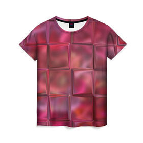 Женская футболка 3D с принтом Магические кубики в Екатеринбурге, 100% полиэфир ( синтетическое хлопкоподобное полотно) | прямой крой, круглый вырез горловины, длина до линии бедер | выпуклость | грани | квадраты | кубики | магия | обман зрения | оптическая иллюзия | прикол | рельеф | узор | фокус