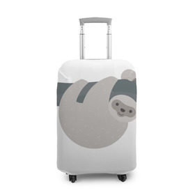 Чехол для чемодана 3D с принтом Веселый ленивец в Екатеринбурге, 86% полиэфир, 14% спандекс | двустороннее нанесение принта, прорези для ручек и колес | деревья | животные | ленивец | лень
