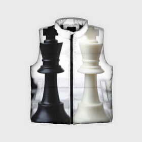 Детский жилет утепленный 3D с принтом Шахматы в Екатеринбурге,  |  | белая | черная | шахматы