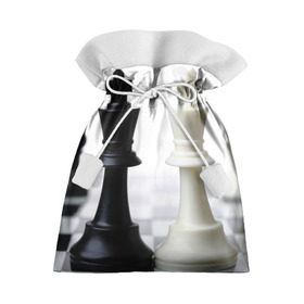 Подарочный 3D мешок с принтом Шахматы в Екатеринбурге, 100% полиэстер | Размер: 29*39 см | Тематика изображения на принте: белая | черная | шахматы
