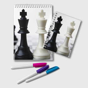 Блокнот с принтом Шахматы в Екатеринбурге, 100% бумага | 48 листов, плотность листов — 60 г/м2, плотность картонной обложки — 250 г/м2. Листы скреплены удобной пружинной спиралью. Цвет линий — светло-серый
 | Тематика изображения на принте: белая | черная | шахматы