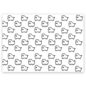 Поздравительная открытка с принтом Undertale Annoying dog white в Екатеринбурге, 100% бумага | плотность бумаги 280 г/м2, матовая, на обратной стороне линовка и место для марки
 | Тематика изображения на принте: 8 bit | annoying dog | dog | pixel art | undertale | white