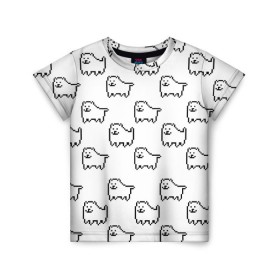 Детская футболка 3D с принтом Undertale Annoying dog white в Екатеринбурге, 100% гипоаллергенный полиэфир | прямой крой, круглый вырез горловины, длина до линии бедер, чуть спущенное плечо, ткань немного тянется | 8 bit | annoying dog | dog | pixel art | undertale | white